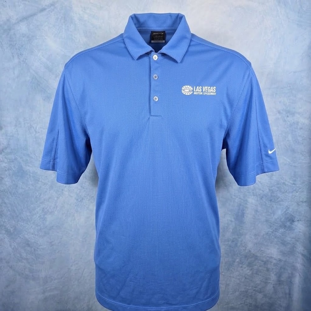 Nike Golf Mens Las Vegas Motor Speedway Polo Shirt Blue XL Fit Dry 266523